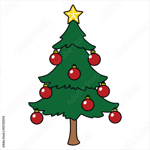 image of a typical Christmas decoration pine tree