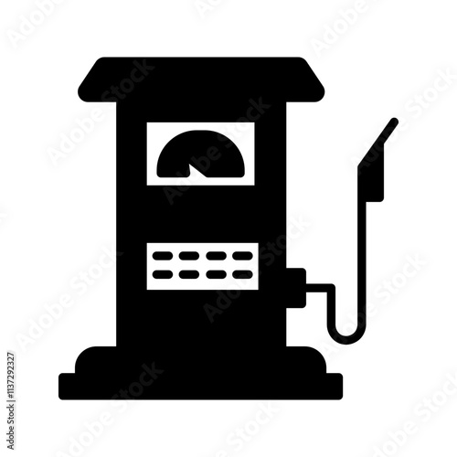 Single line icon of gas station on isolated white background. High quality editable stroke for mobile apps, web design, websites, online shops etc.