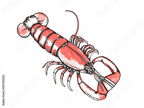 Hand drawn sketch of prawn, lobster, and crayfish in a grunge style vector set perfect for pub menu decoration, vector, sketch photo