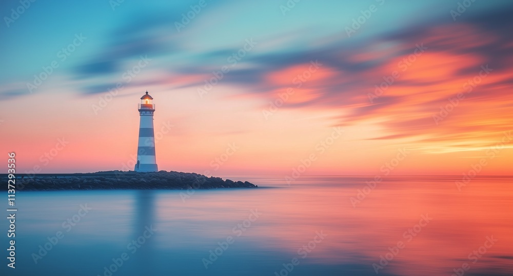 Fototapeta premium lighthouse at sunset
