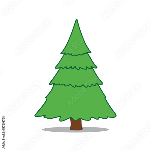 Illustration of a pine tree typical of beautiful Christmas decorations