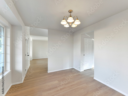 Modern residential empty dining room interior