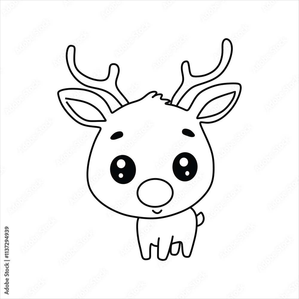 Black and white Christmas reindeer pictures are good for children to color Black and white Christmas reindeer pictures are good for children to color