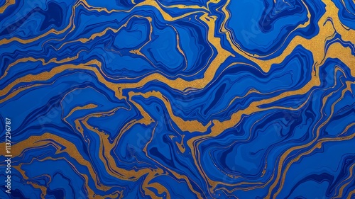 Wallpaper Mural Abstract Blue Gold Swirl Marble Pattern AI Art,  High Resolution,  Luxury Design Torontodigital.ca