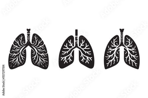 Human Lungs silhouette Illustration Design