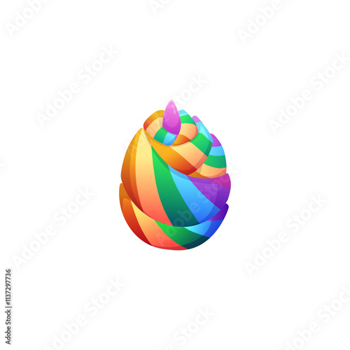 Vector illustration of rainbow whole unicorn egg with horn. Free Download Vector illustration of rainbow whole unicorn egg with horn. - GFXLoad