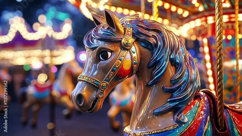 Carousel Horse at Vibrant Fairground