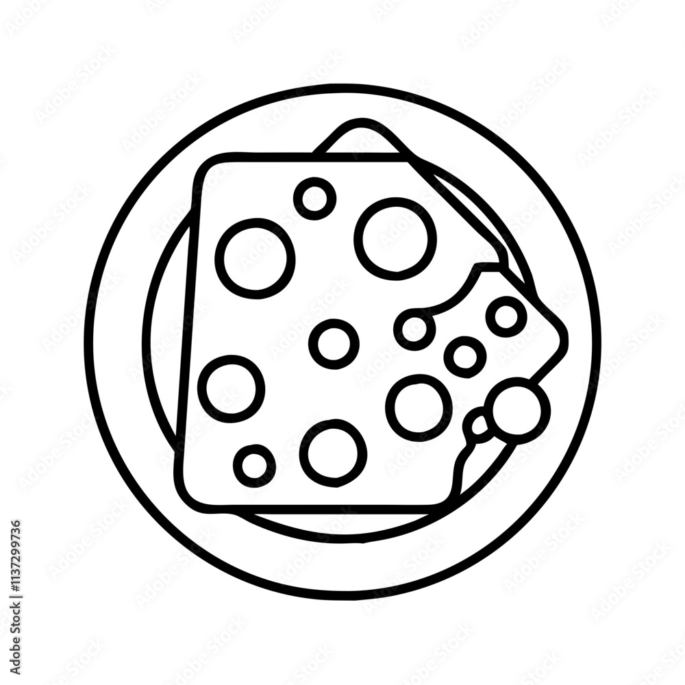 cheese platter icon, oktoberfest line art, oktoberfest icon simple black line art icon of cheese platter, for oktoberfest celebrations oktoberfest vector art 