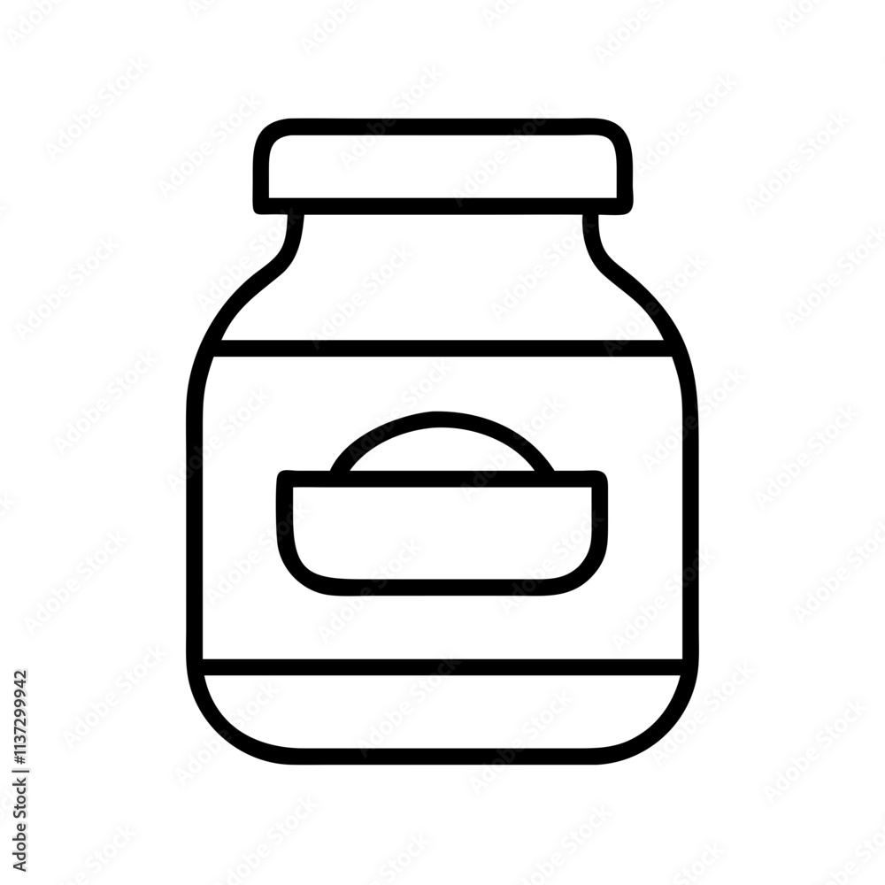 Fototapeta premium mustard jar icon, oktoberfest line art, oktoberfest icon simple black line art icon of mustard jar, for oktoberfest celebrations oktoberfest vector art 