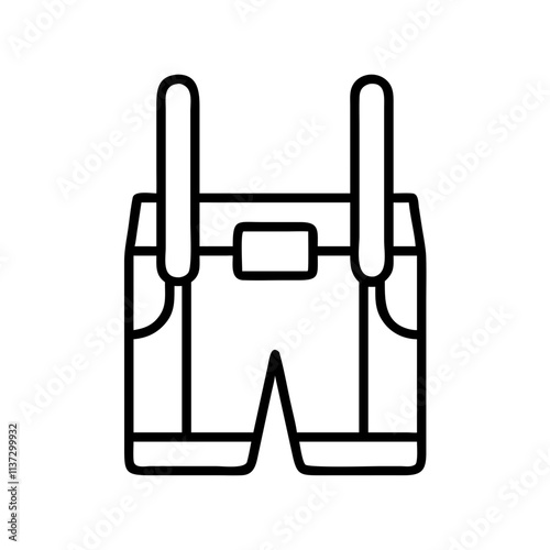 lederhosen icon, oktoberfest line art, oktoberfest icon simple black line art icon of lederhosen, for oktoberfest celebrations oktoberfest vector art 