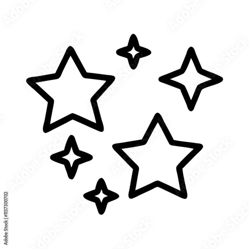 starry sky representing unity icon, day of peace line art, day of peace icon - simple black line art icon of starry sky representing unity, for day of peace celebrations. day of peace vector art.