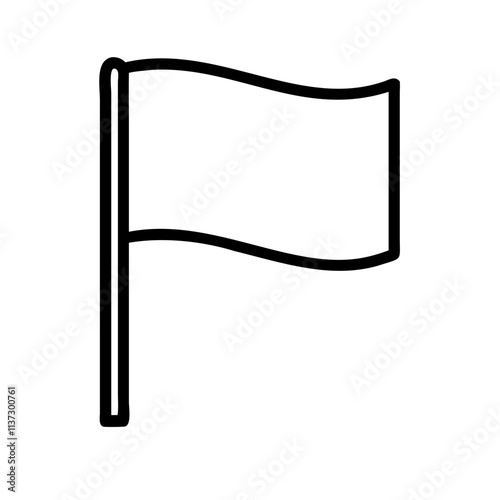 white flag icon, day of peace line art, day of peace icon - simple black line art icon of white flag, for day of peace celebrations. day of peace vector art.