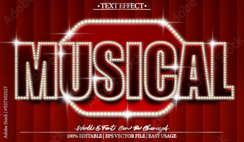 Musical Vector Text Effect Editable Alphabet Musical Dance Red Sound Melody