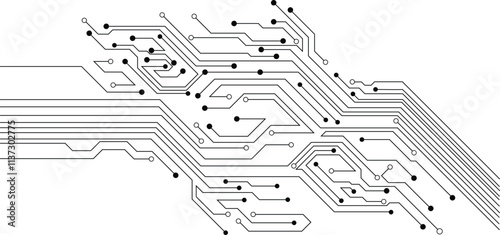 Electronics board. Circuit board electronic hi tech pattern. abstract computer chip. Black monochrome background