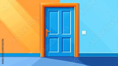 37.Concept 2: Entry door color icon vector. Entry door sign. Isolated symbol illustration photo