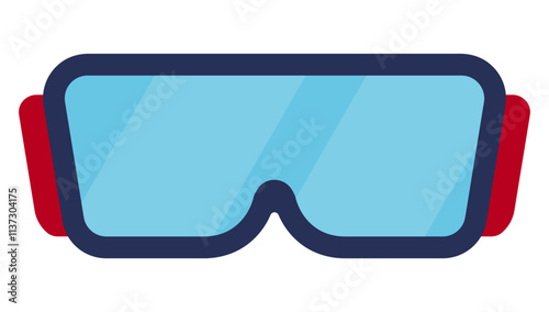 Safety goggles cartoon icon isolated on white background.