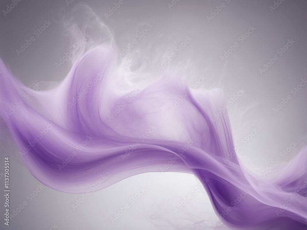 Flowing purple smoke or fluid wave design, isolated on a transparent background Flowing purple smoke or fluid wave design, isolated on a transparent background