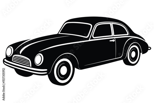 hotrod classic car vector graphic. american vintage hot rods car silhouette vector. EPS File