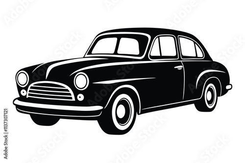 hotrod classic car vector graphic. american vintage hot rods car silhouette vector. EPS File