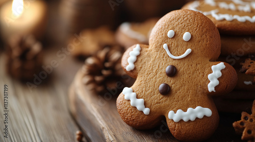 Cookies on wooden background