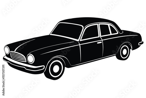 hotrod classic car vector graphic. american vintage hot rods car silhouette vector. EPS File photo