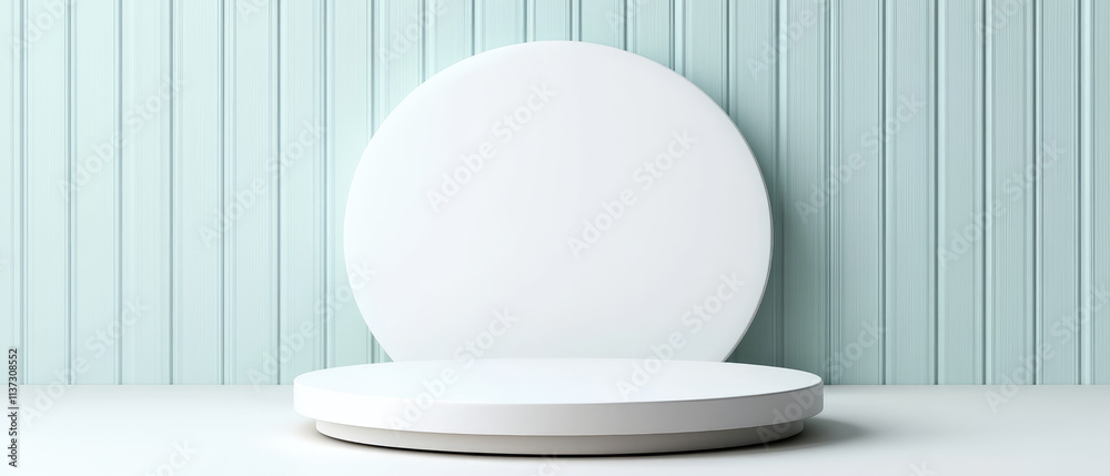 Minimalist presentation of a blank white podium on a white background for professional events and displays Minimalist presentation of a blank white podium on a white background for professional events and displays