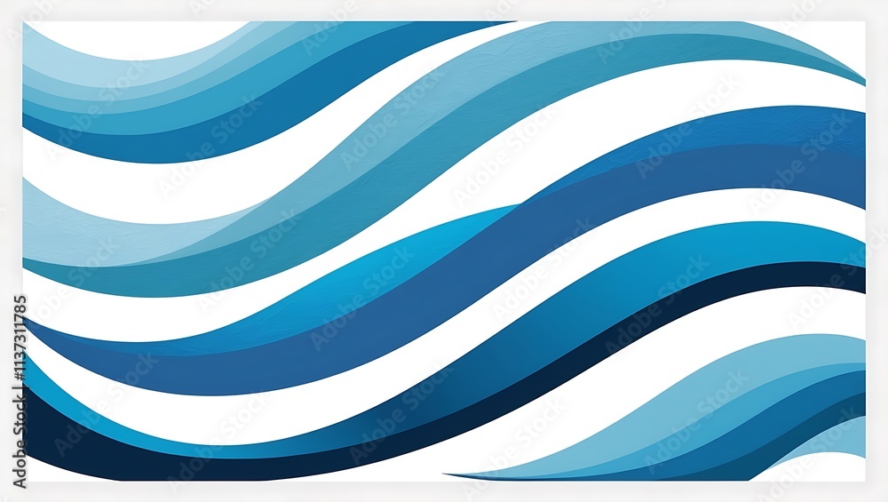 Abstract Blue Wave Design Modern Art