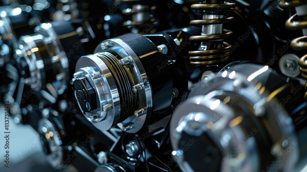 Fototapeta premium Close-up of a motorcycle engine component