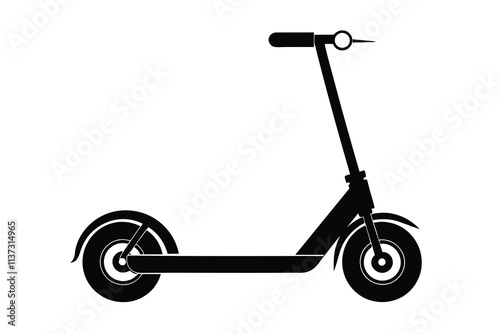 Electric scooter black silhouette G.eps