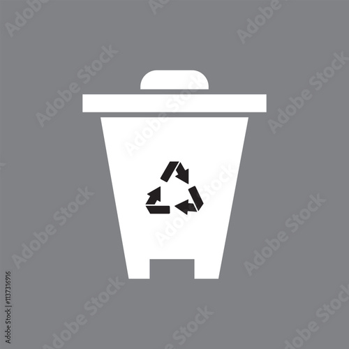 Recycle bin vector icon isolated on transparent background, Recycle bin logo design