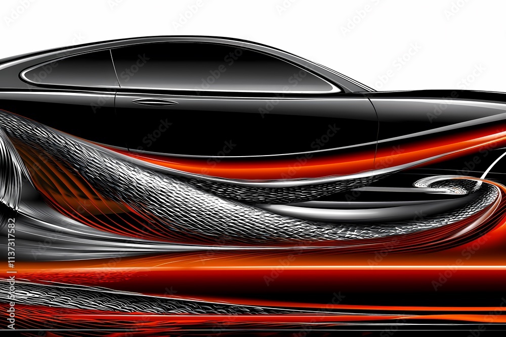Artistic Abstract Car Design with Smooth Lines and Bold Colors Artistic Abstract Car Design with Smooth Lines and Bold Colors