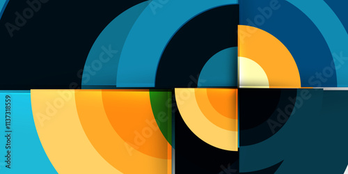 Target circle geometric abstract shapes. Vector Illustration For Wallpaper, Banner, Background, Card, Book Illustration, landing page