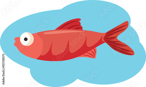 Red Herring Vector Cartoon Concept Mascot Design. Conceptual image for an argument distraction and fallacy 
