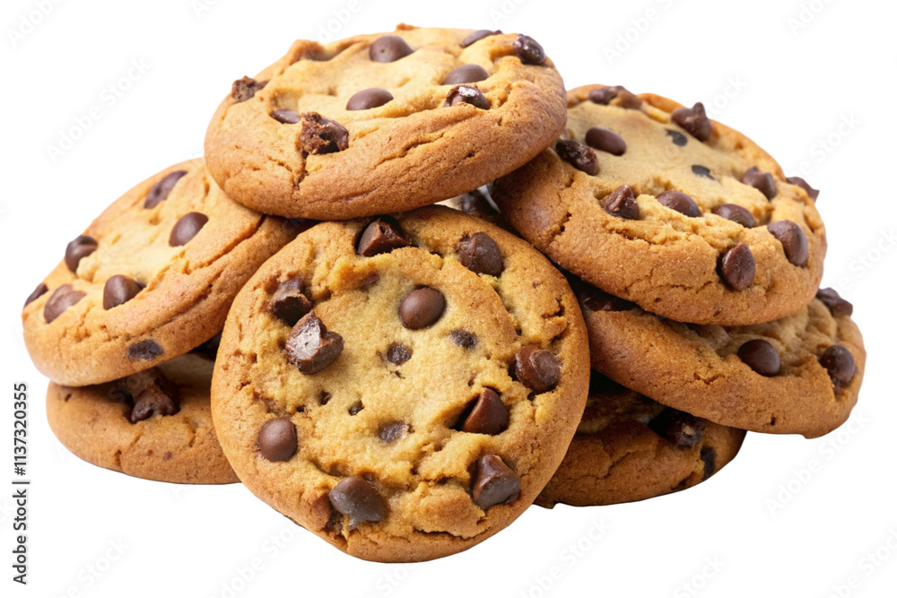 chocolate chip cookies isolated on white chocolate chip cookies isolated on white