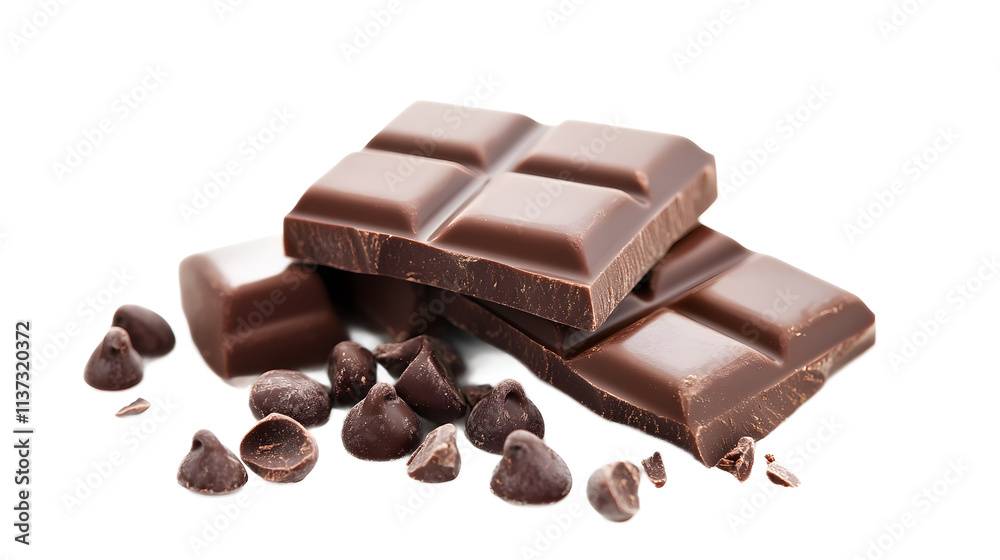 Large chocolate bar on a transparent background. isolated background. Large chocolate bar on a transparent background. isolated background.