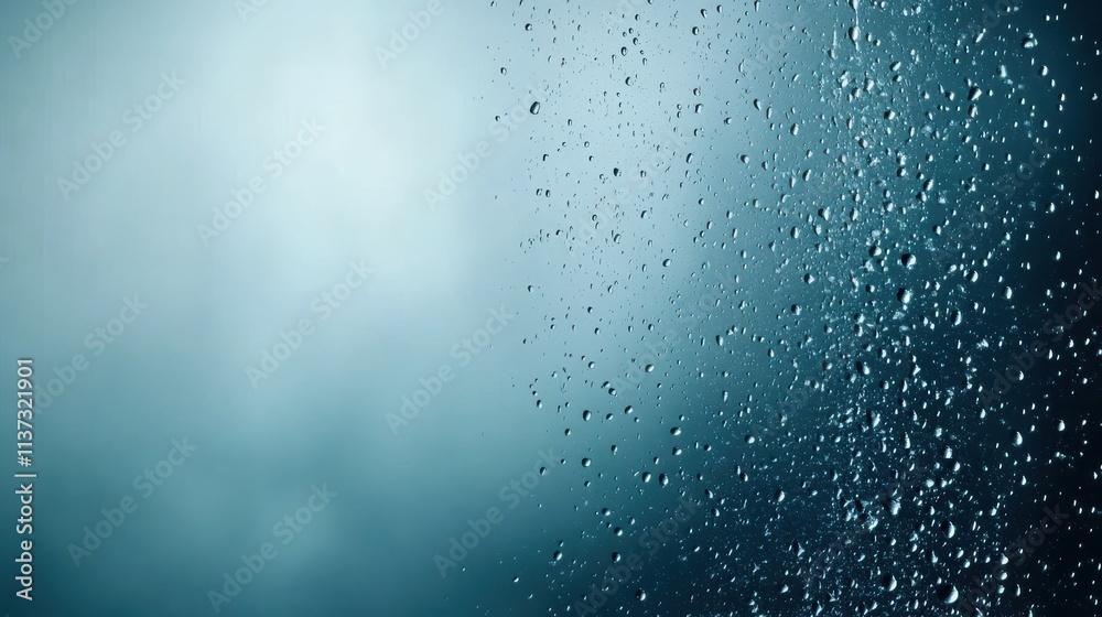 Obraz premium Slow-motion rain design. Misty water droplets create a tranquil, abstract background.