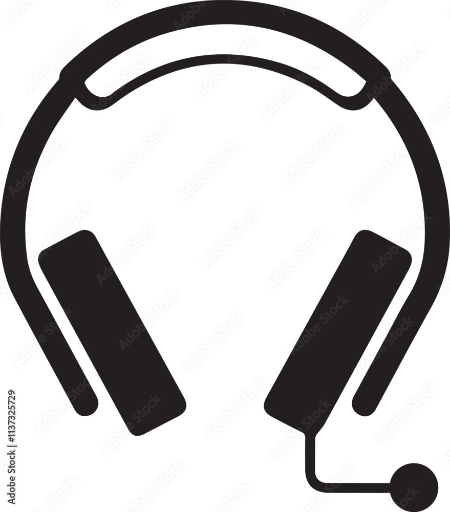 Headphone Silhouette icon vector illustration