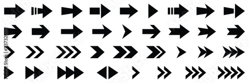 Arrow icon set. Arrows vector collection. Arrow. Black arrows icons. Cursor. Different arrow signs. Direction symbols - vector illustration