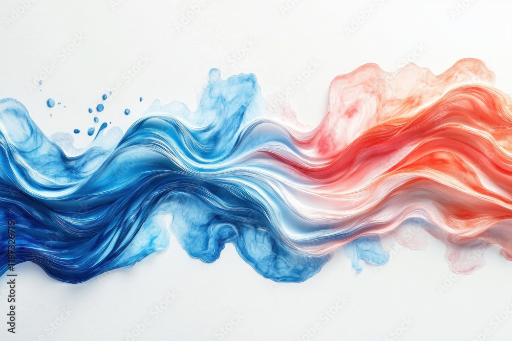 Fototapeta premium Abstract smoke background blending colors of blue and purple, creating a mystical and dreamlike atmosphere.