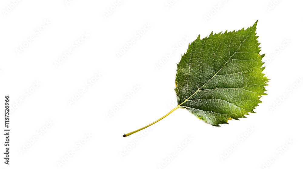 Fototapeta premium Birch leaf on a transparent background. isolated background.