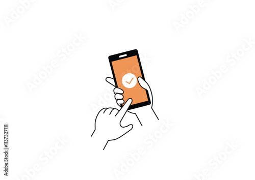 スマホを操作する手