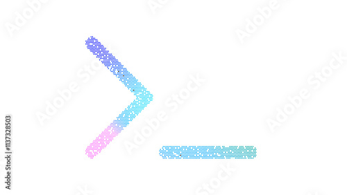 Icon terminal is made up of LED square shapes. There are bright diodes and there are black dead diodes