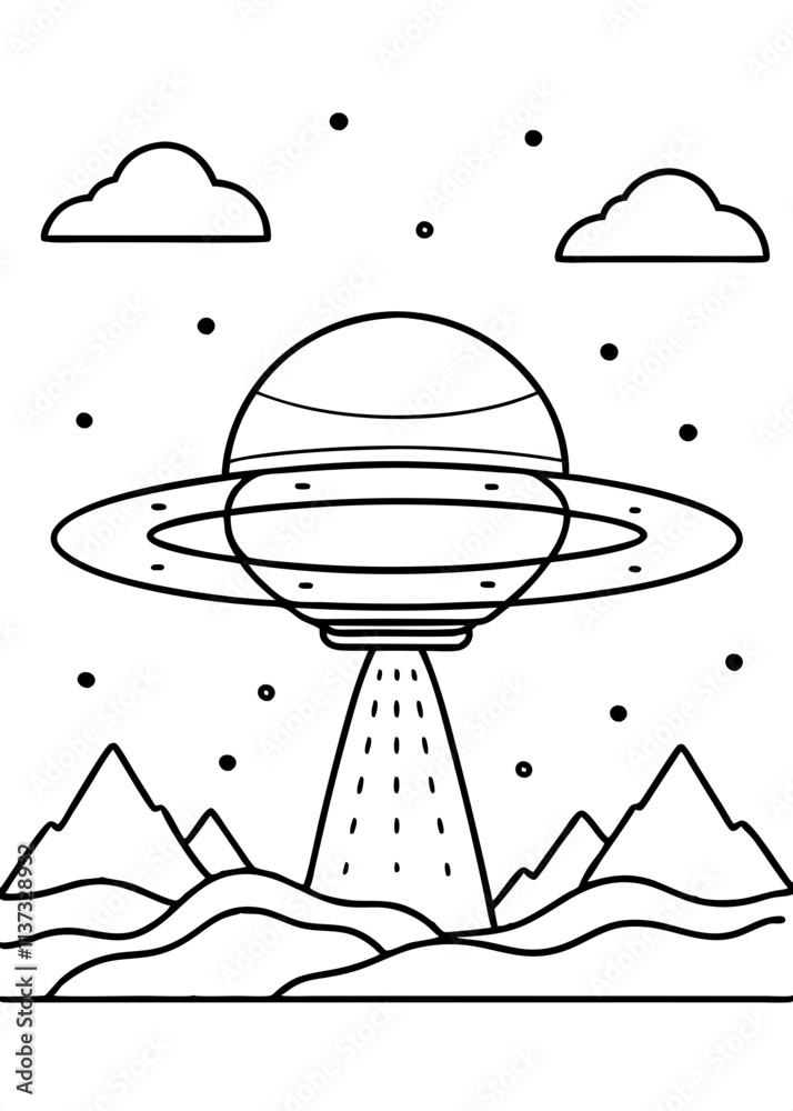 landing on mars a big spaceship landing on Mars mission Line Art coloring book vector design landing on mars a big spaceship landing on Mars mission Line Art coloring book vector design