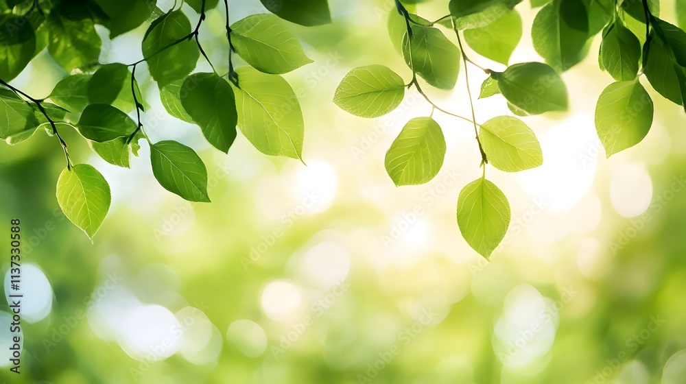 Lush Green Leaves Against a Soft Background Lush Green Leaves Against a Soft Background