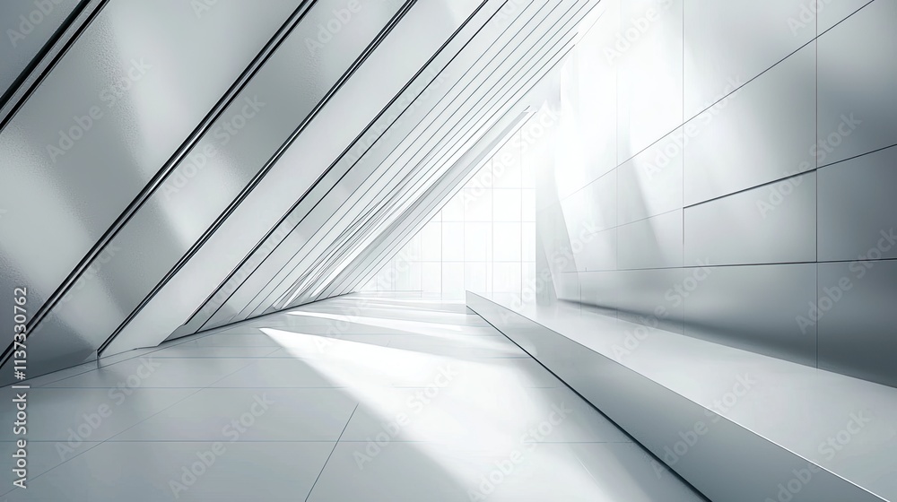 Obraz premium A sleek and modern abstract background featuring soft gray diagonal lines, perfect for various design projects, including websites, banners, and digital art.