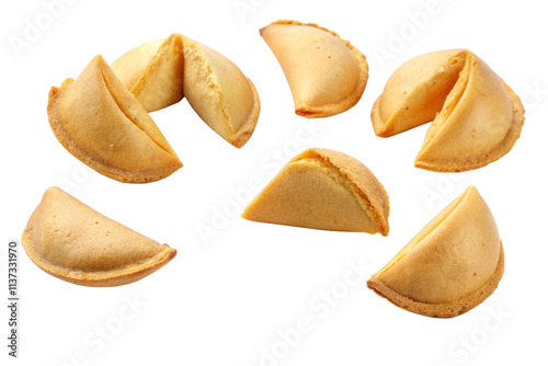 fortune cookie isolated on white photo