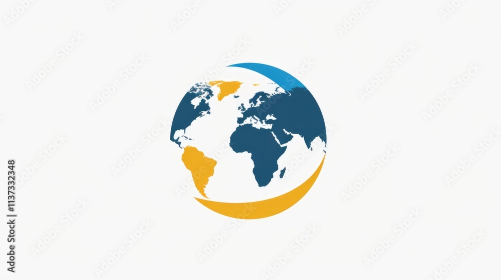 Naklejka premium Global Connection: A Simplified World Map