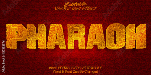 Pharaoh Vector Text Effect Editable Alphabet Egypt King Ancient Desert