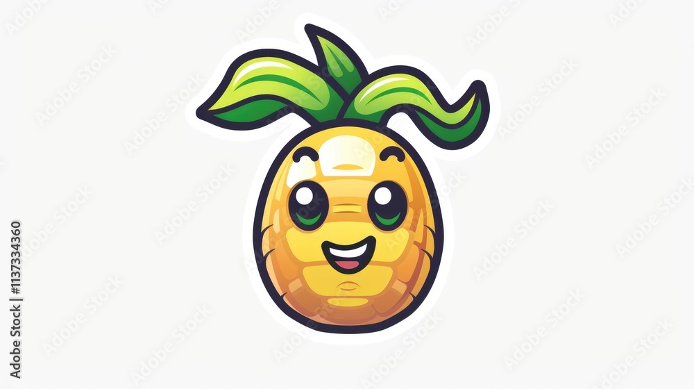 Smiling Pineapple Cartoon Character Smiling Pineapple Cartoon Character