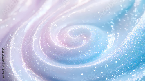 Swirling glitter effects. linen white and aquamarine swirl design with luminous dust, rendered flat for ultimate clarity and freedom from visual noise. uhd quality. Beryl. Illustration